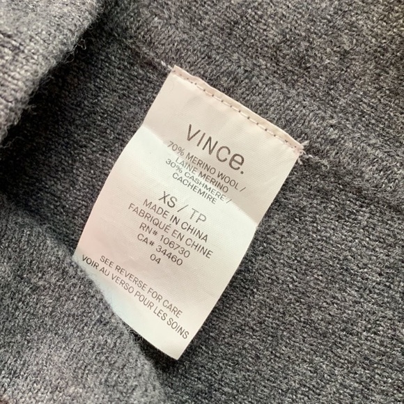 VINCE cashmere blend sweater Lace Up raglan sleeves women’s generously sized XS - Picture 4 of 8